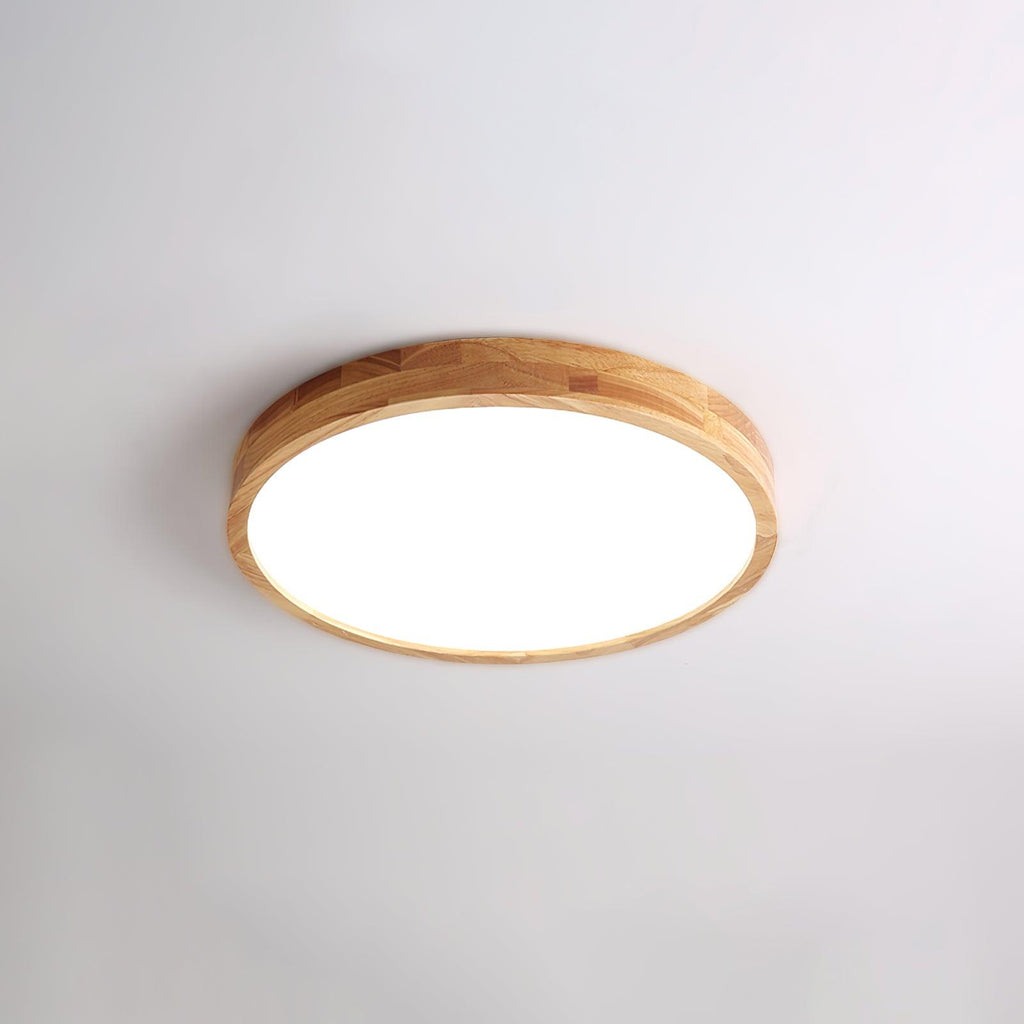 Scandinavian Wood Flush Mount Ceiling Light With Dimmable Remote — Harbor Light Co.