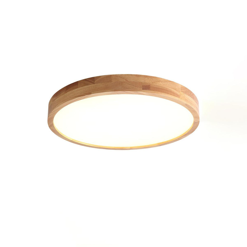 Scandinavian Wood Flush Mount Ceiling Light With Dimmable Remote — Harbor Light Co.