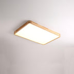 Wooden Geometric Flush Mount LED Ceiling Light