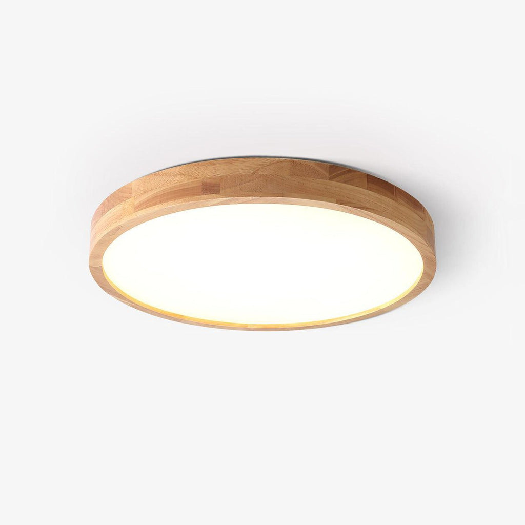Scandinavian Wood Flush Mount Ceiling Light With Dimmable Remote — Harbor Light Co.