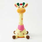 Interactive Singing Giraffe Plush Toy Talking Musical Stuffed Animal with Nursery Rhymes and Voice Repeat for Toddlers