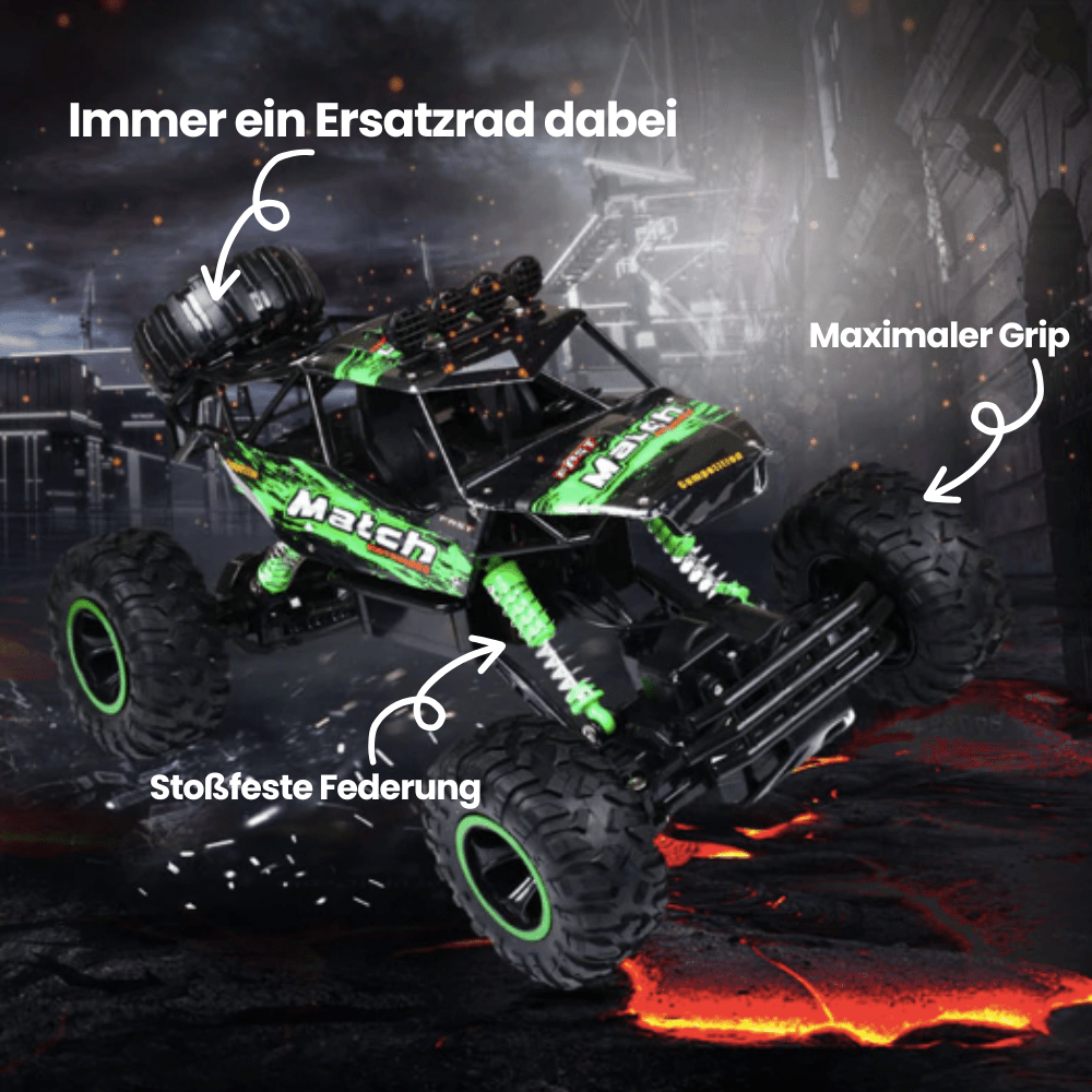 Remote Control Monster Truck Off-Road RC Rock Crawler Car with Rubber Tires Rechargeable Battery and Remote for Kids and Adults All Terrain Toy Truck