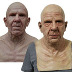 Creepy Old Man Mask Realistic Latex Halloween Mask for Adults Full Head Costume Mask with Movable Mouth for Cosplay and Theater