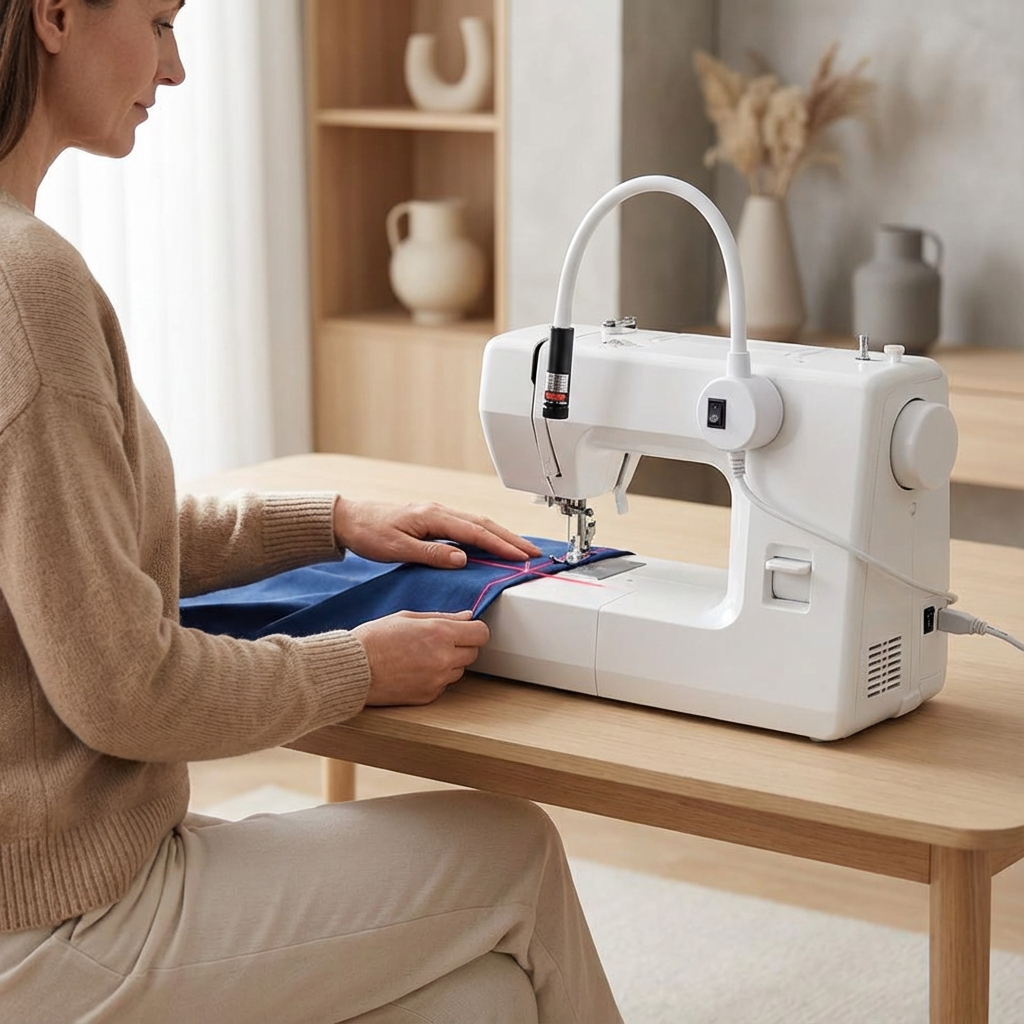 Magnetic Laser Guide Light for Sewing Machines with Flexible Arm and USB Power