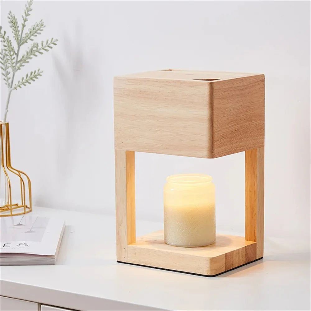 Minimalist Wood Table Lamp for Living Room and Bedroom in Light Brown — Harbor Light Co.