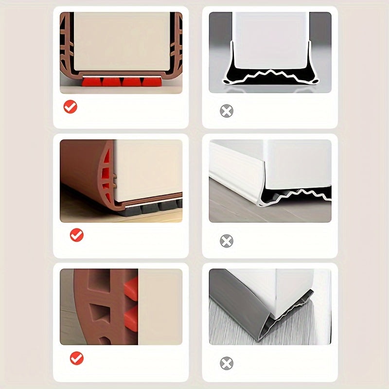 Adjustable Double Sided Door Draft Stopper with Brush Seal for Interior Doors