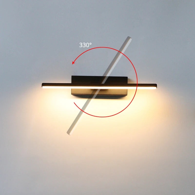 Adjustable LED Wall Sconce with Rotating Linear Light Bar for Bedroom