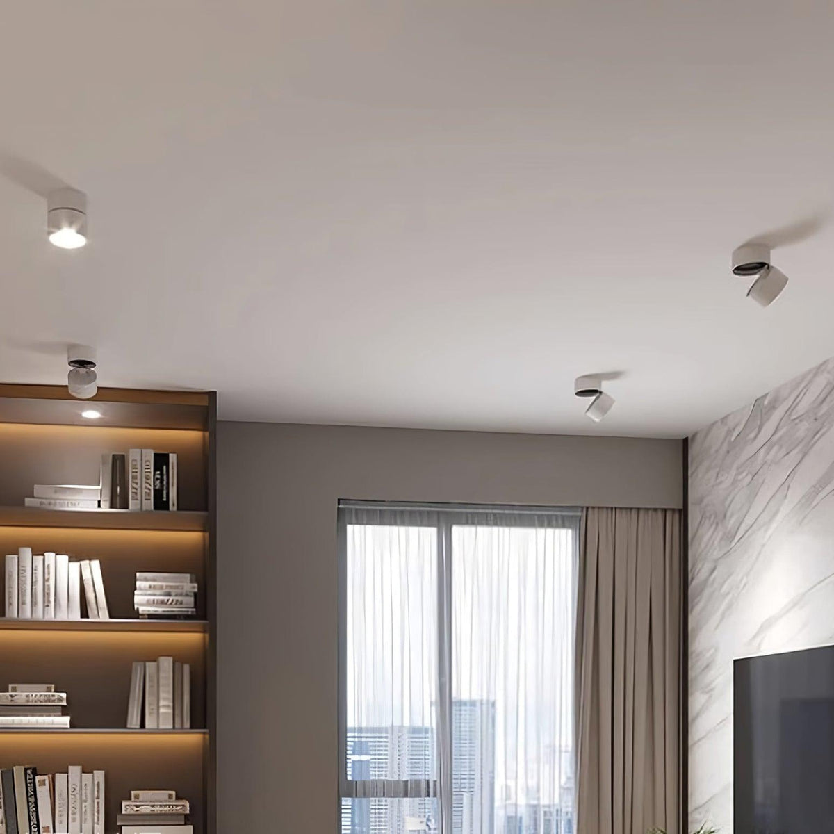 Adjustable Surface Mounted LED Ceiling Spotlight with Rotating Head