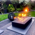 Portable Bioethanol Tabletop Fireplace with Tempered Glass Smokeless Indoor Outdoor Table Fire Pit