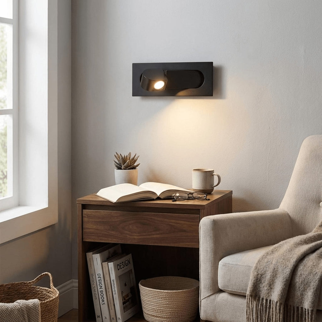 Aluminum LED Reading Wall Light with Adjustable Rotating Head for Bedside