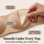 Strapless Wireless Bra with Crossover Back Band and Side Closure