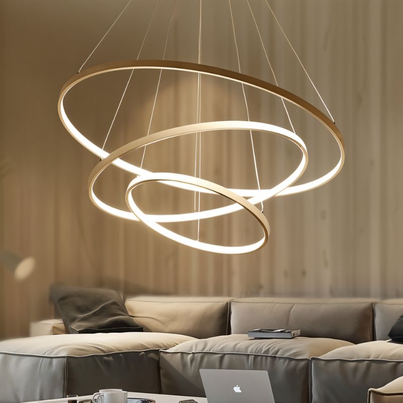 Modern Ring Chandelier Pendant Light with Adjustable Cables
