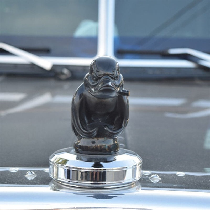 Angry Rubber Duck Hood Ornament Chrome Car and Truck Emblem