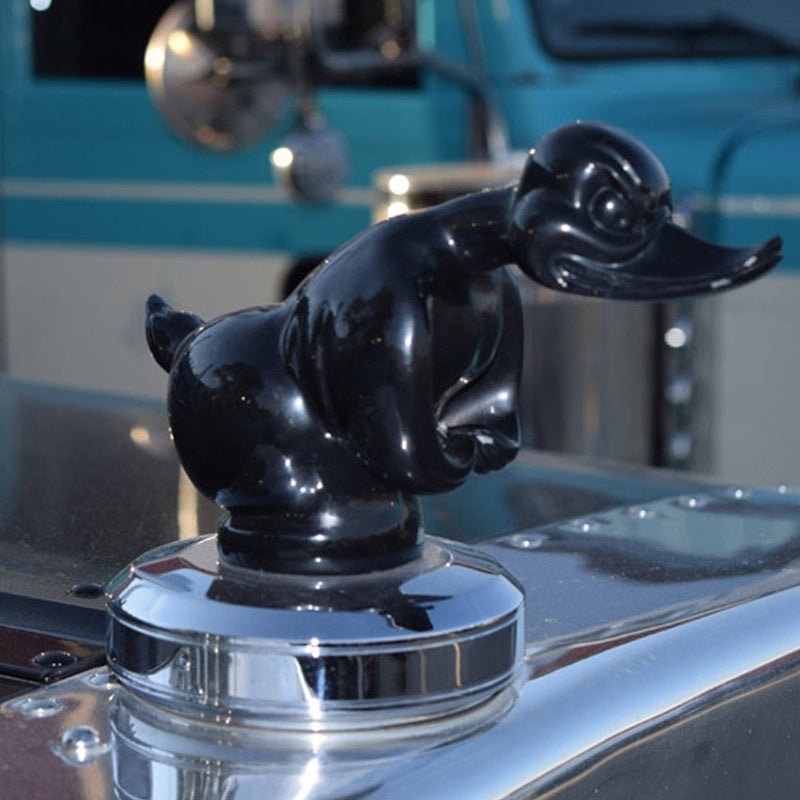 Angry Rubber Duck Hood Ornament Chrome Car and Truck Emblem
