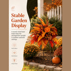 Artificial Fall Floral Garden Stake Arrangement with Metal Stand for Porch