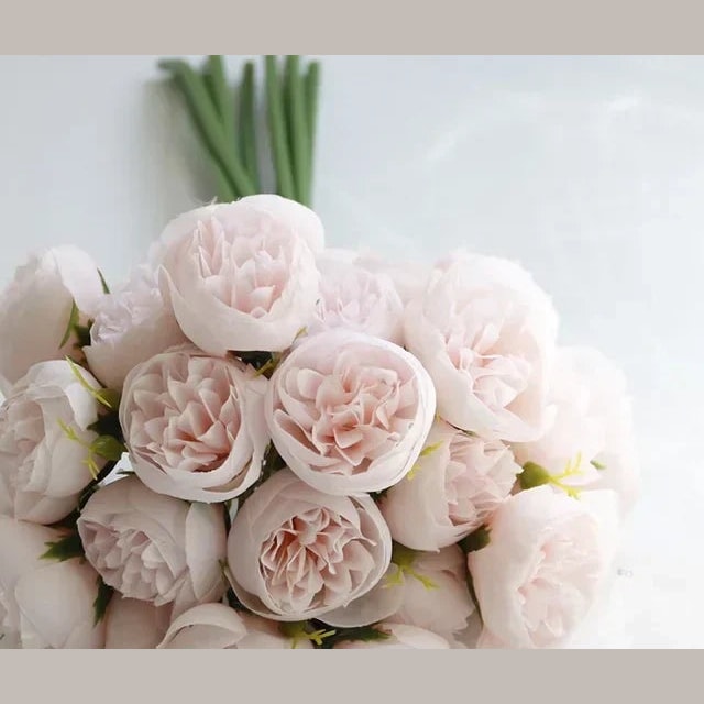 Artificial Silk Peony Bouquet with Realistic Blooms for Vases and Weddings