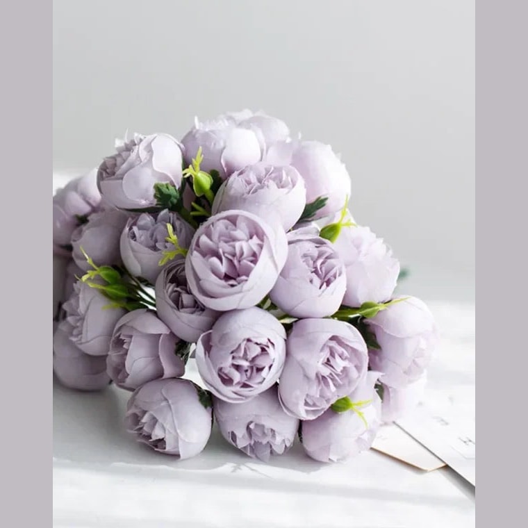 Artificial Silk Peony Bouquet with Realistic Blooms for Vases and Weddings