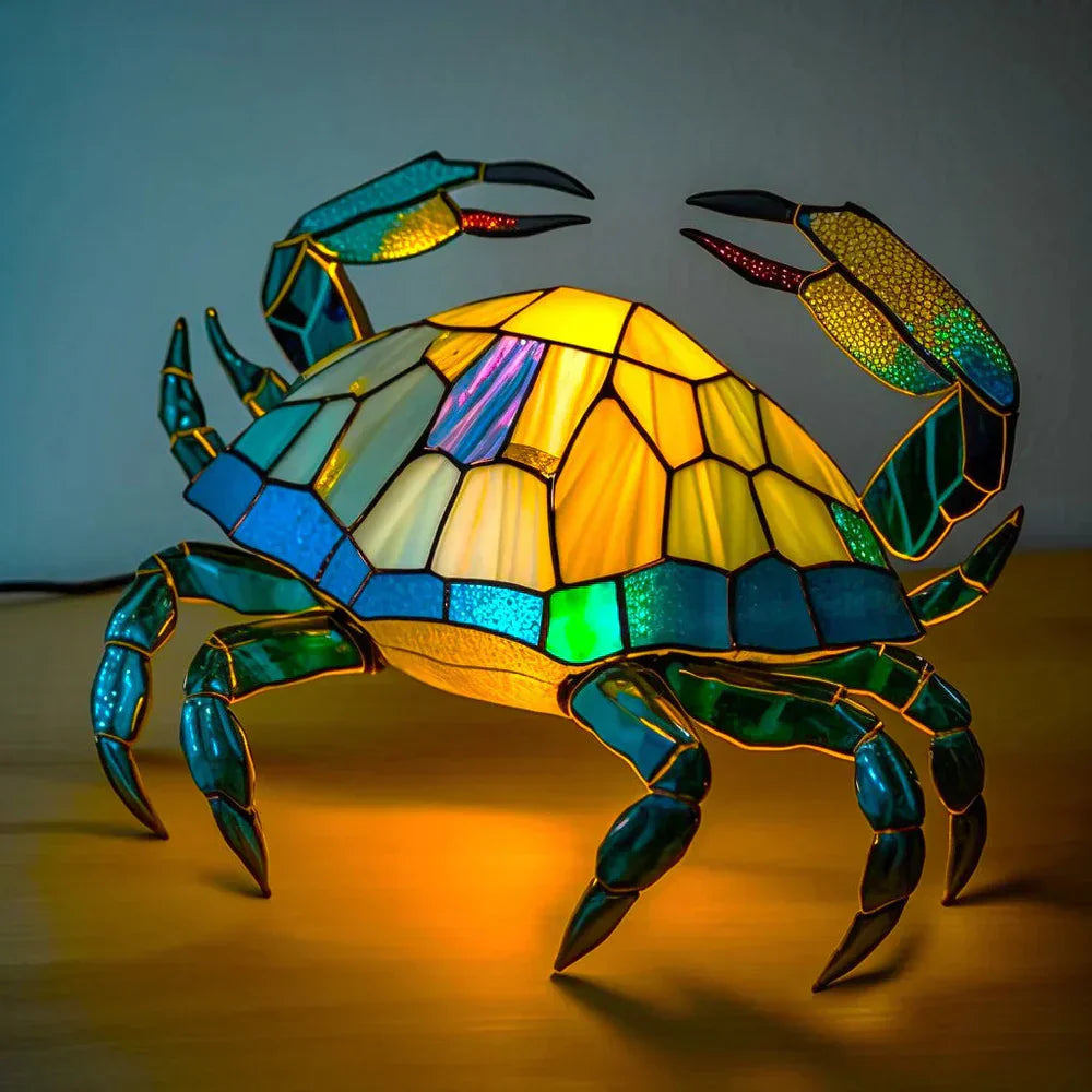 Stained Glass Animal Mosaic Table Lamp Decorative Night Light
