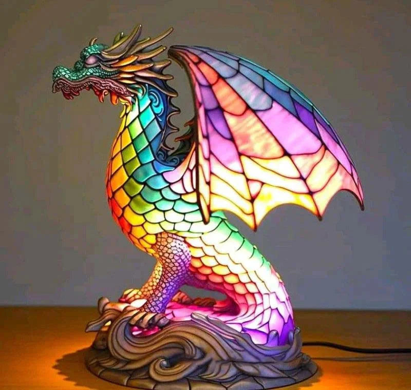 Stained Glass Animal Mosaic Table Lamp Decorative Night Light