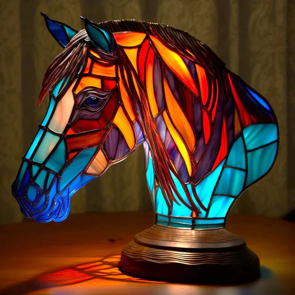 Stained Glass Animal Mosaic Table Lamp Decorative Night Light