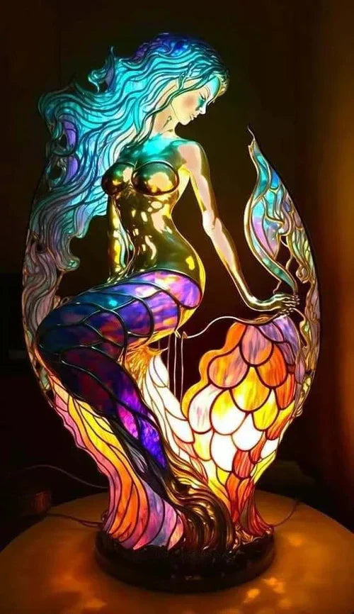 Stained Glass Animal Mosaic Table Lamp Decorative Night Light