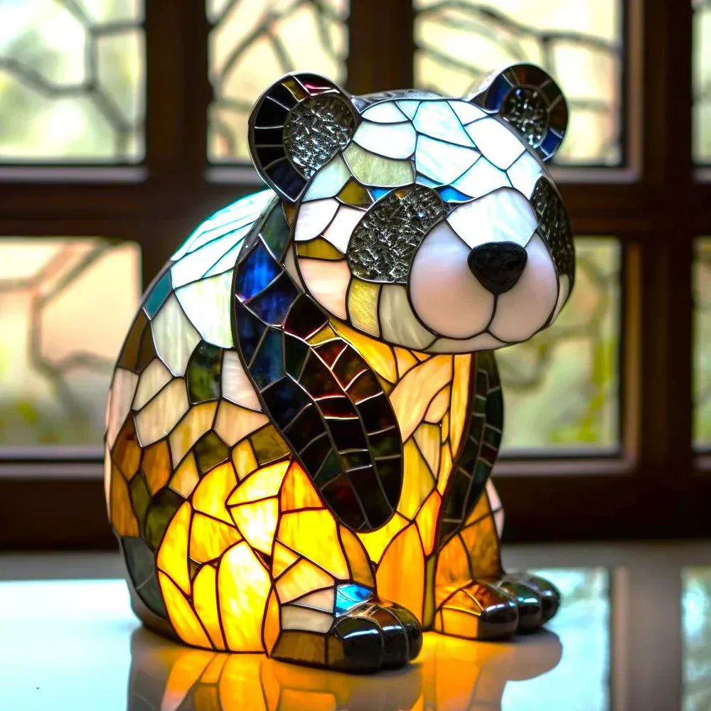 Stained Glass Animal Mosaic Table Lamp Decorative Night Light