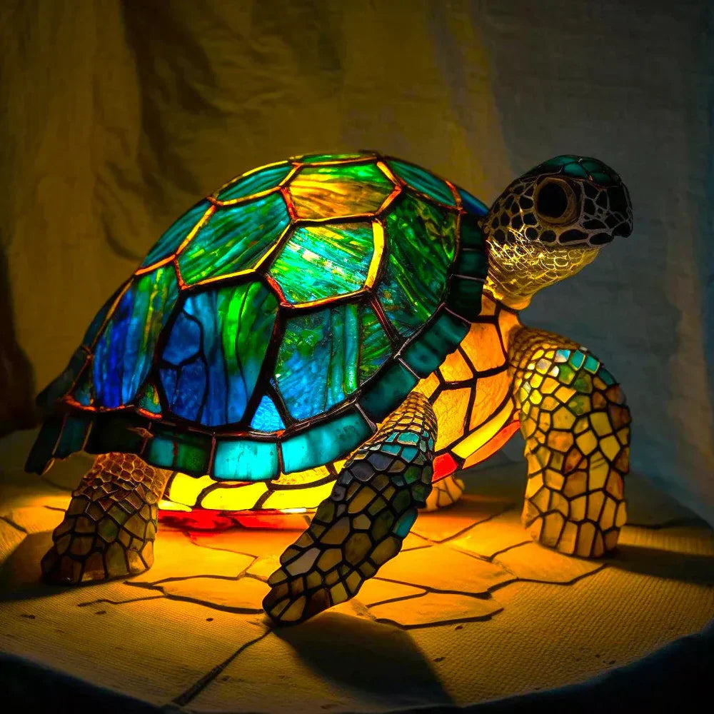 Stained Glass Animal Mosaic Table Lamp Decorative Night Light