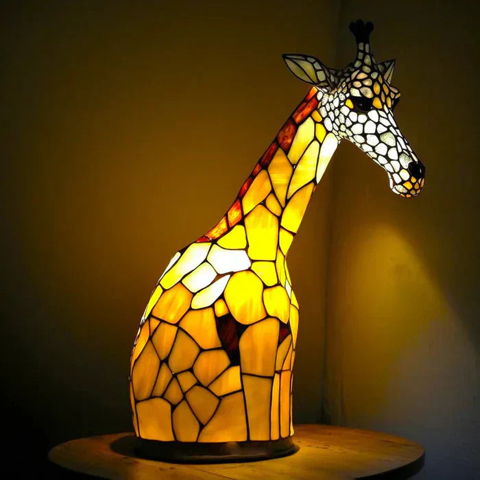 Stained Glass Animal Mosaic Table Lamp Decorative Night Light