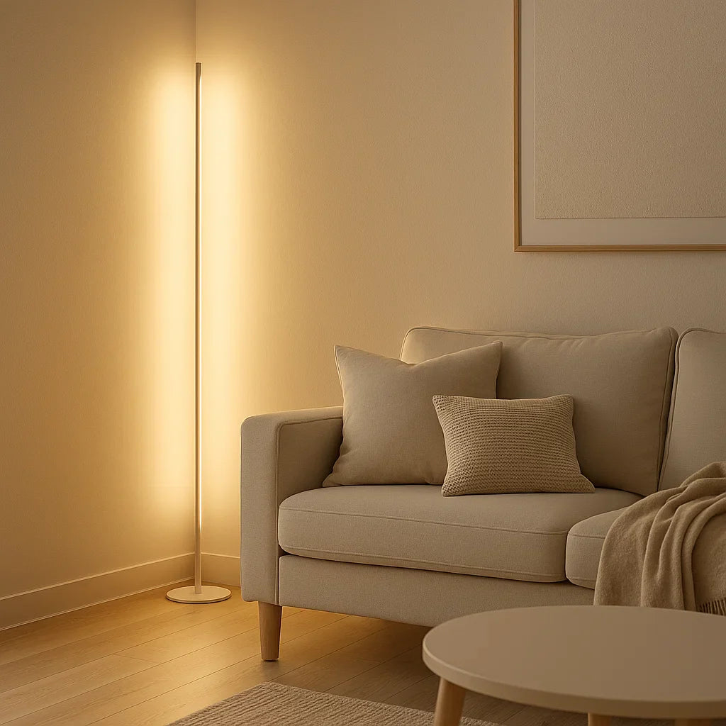 Slim Dimmable LED Light Bar Floor Lamp with Foot Switch