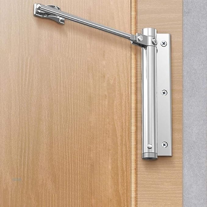 Automatic Spring Door Closer with Adjustable Tension for Interior Doors