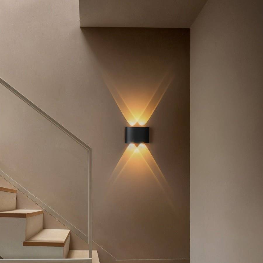 Modern Up Down Wall Sconce with Cube Shade