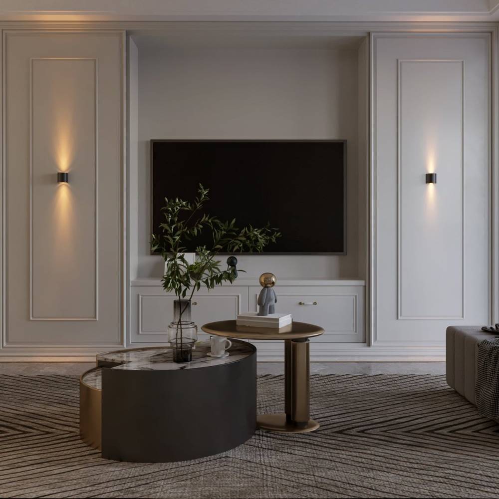 Modern Up Down Wall Sconce with Cube Shade