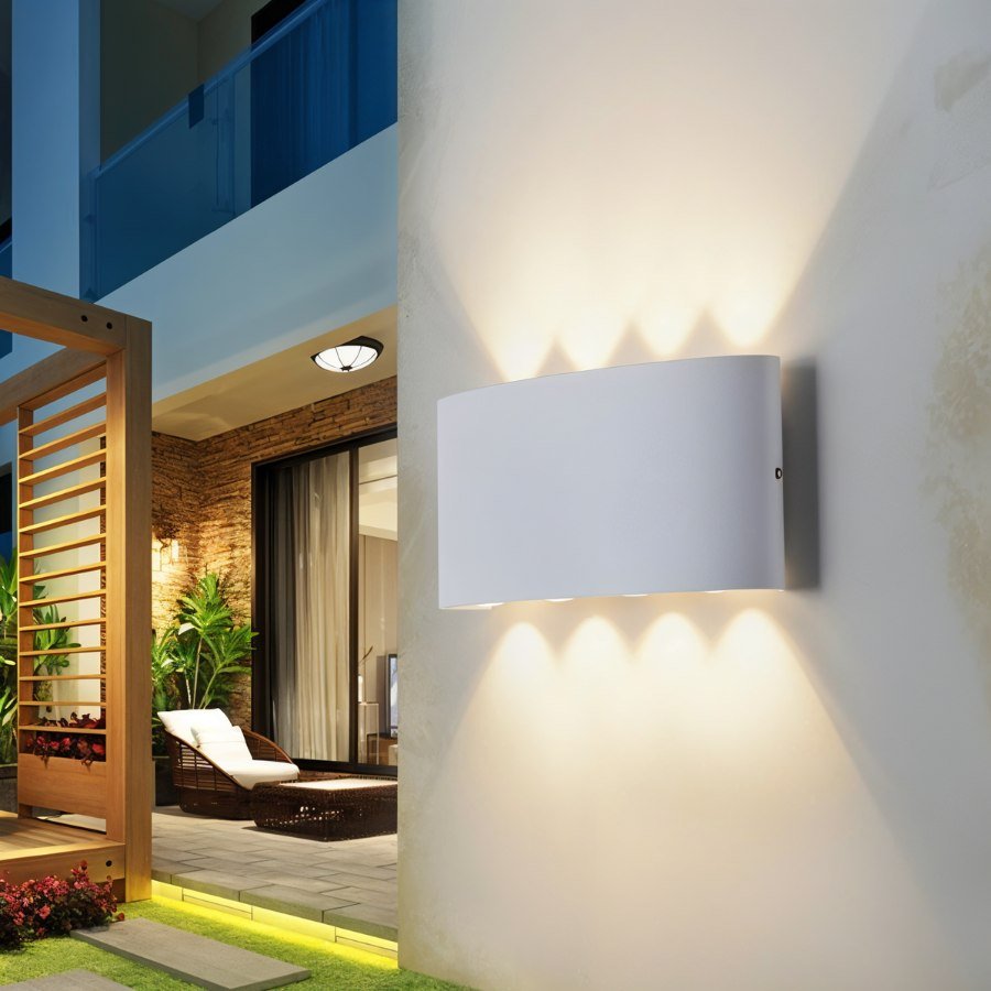 Modern Up Down Wall Sconce with Cube Shade