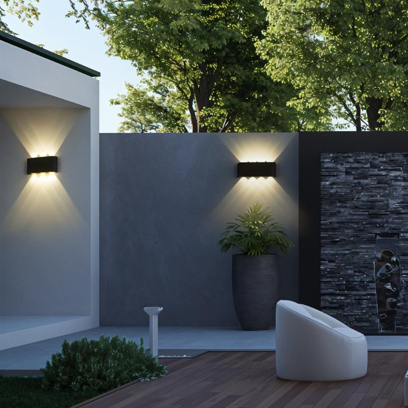 Modern Up Down Wall Sconce with Cube Shade
