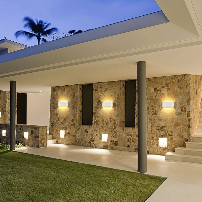 Modern Up Down Wall Sconce with Cube Shade