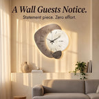Backlit Moon Wall Clock with Stone Texture Frame and Silent Movement