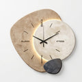 Backlit Moon Wall Clock with Stone Texture Frame and Silent Movement