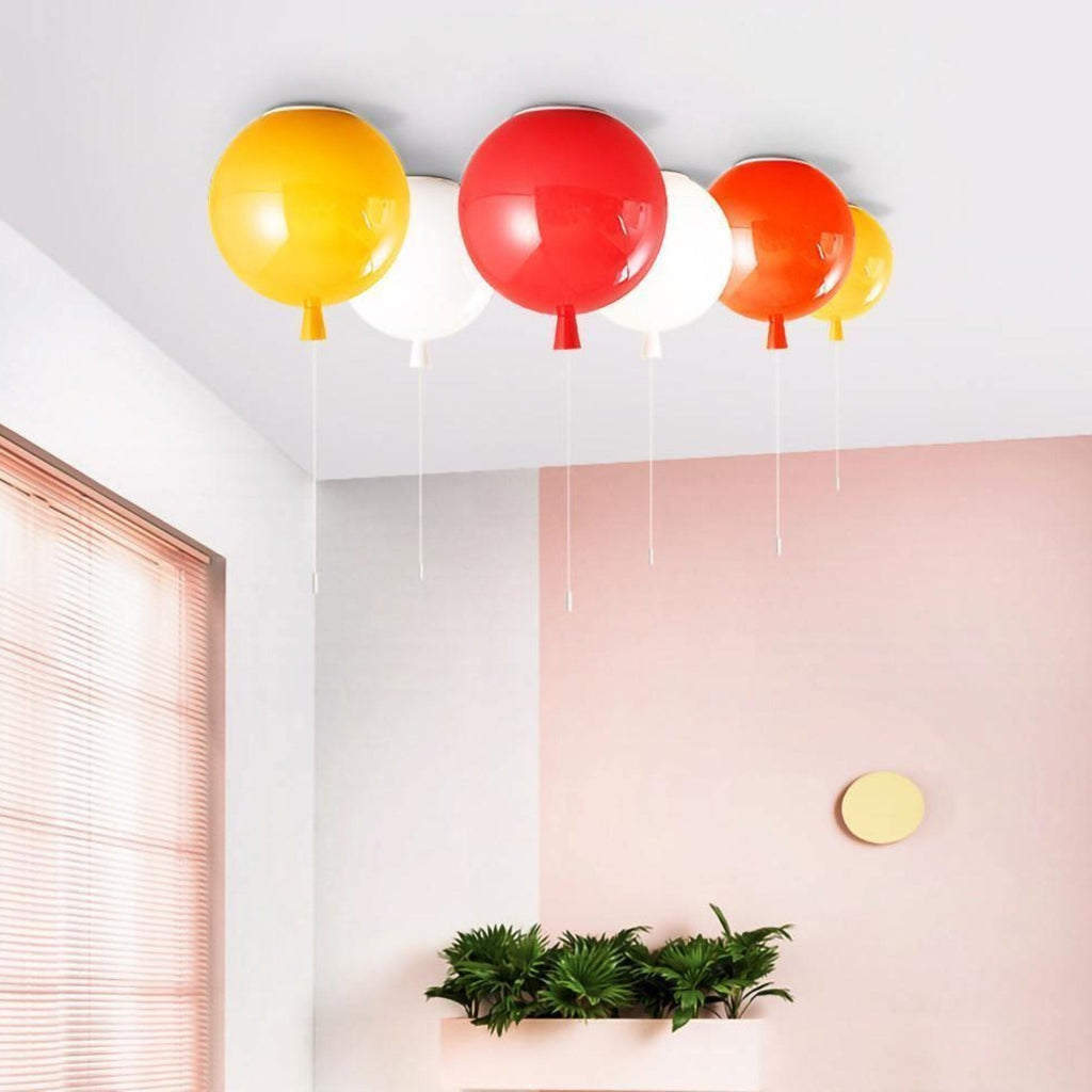 Balloon Flush Mount Ceiling Light with Glossy Acrylic Shade for Kids Room