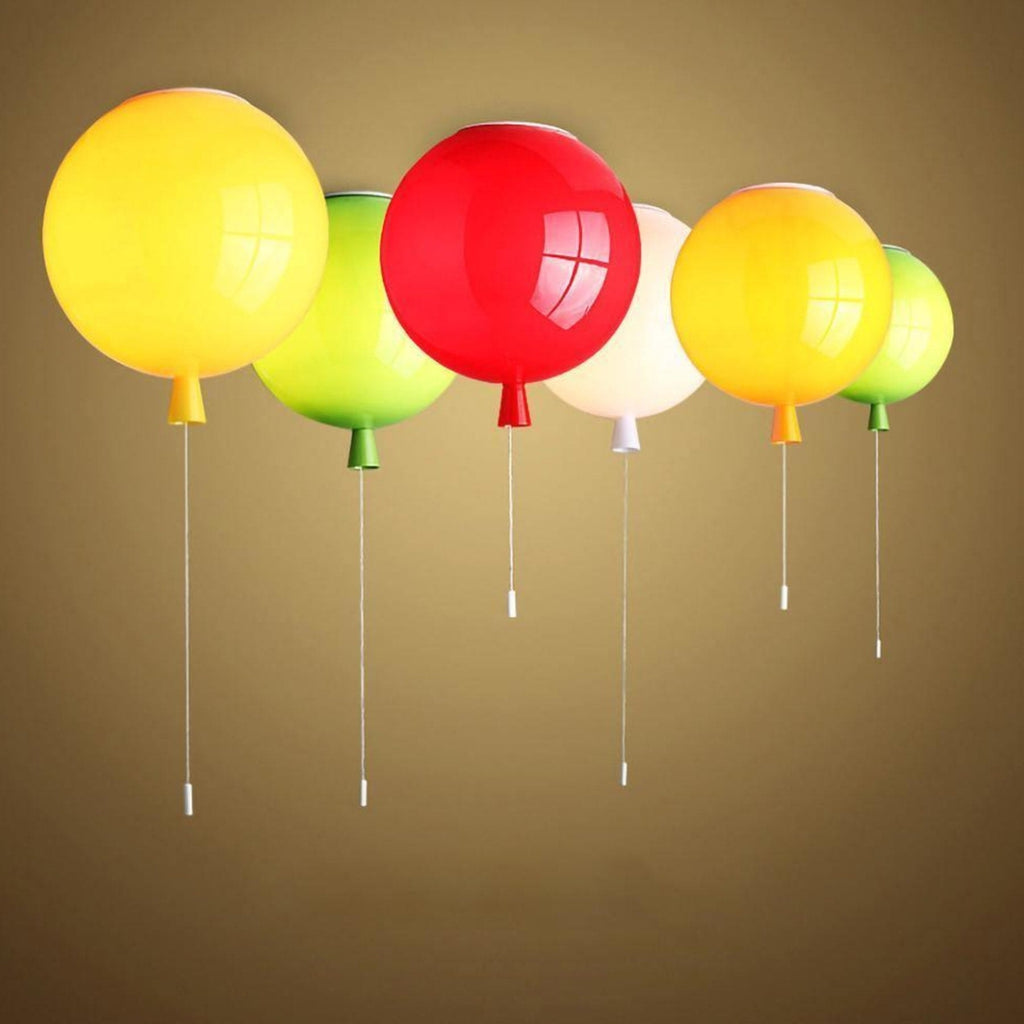 Balloon Flush Mount Ceiling Light with Glossy Acrylic Shade for Kids Room