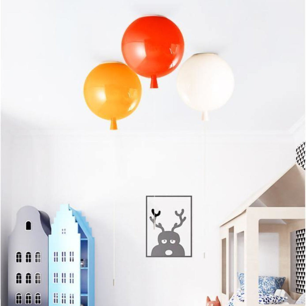 Balloon Flush Mount Ceiling Light with Glossy Acrylic Shade for Kids Room