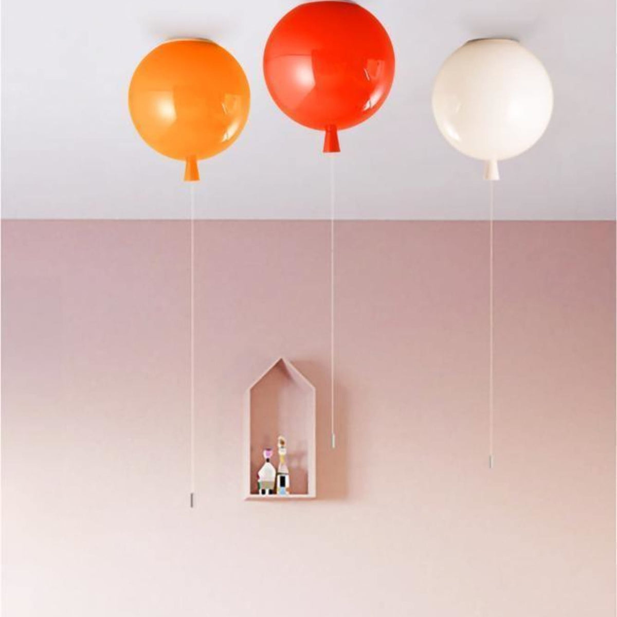 Balloon Flush Mount Ceiling Light with Glossy Acrylic Shade for Kids Room