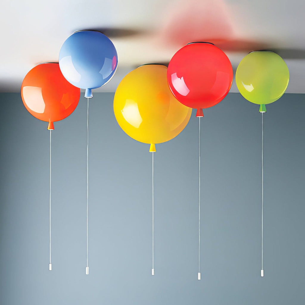 Balloon Flush Mount Ceiling Light with Glossy Acrylic Shade for Kids Room