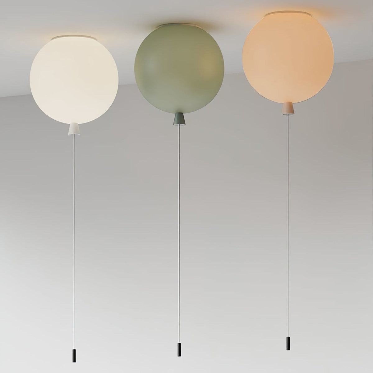 Balloon Flush Mount Ceiling Light with Glossy Acrylic Shade for Kids Room