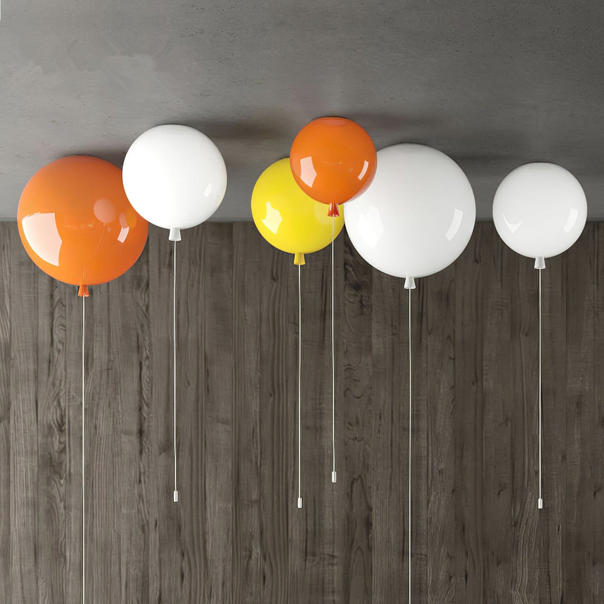 Balloon Flush Mount Ceiling Light with Glossy Acrylic Shade for Kids Room