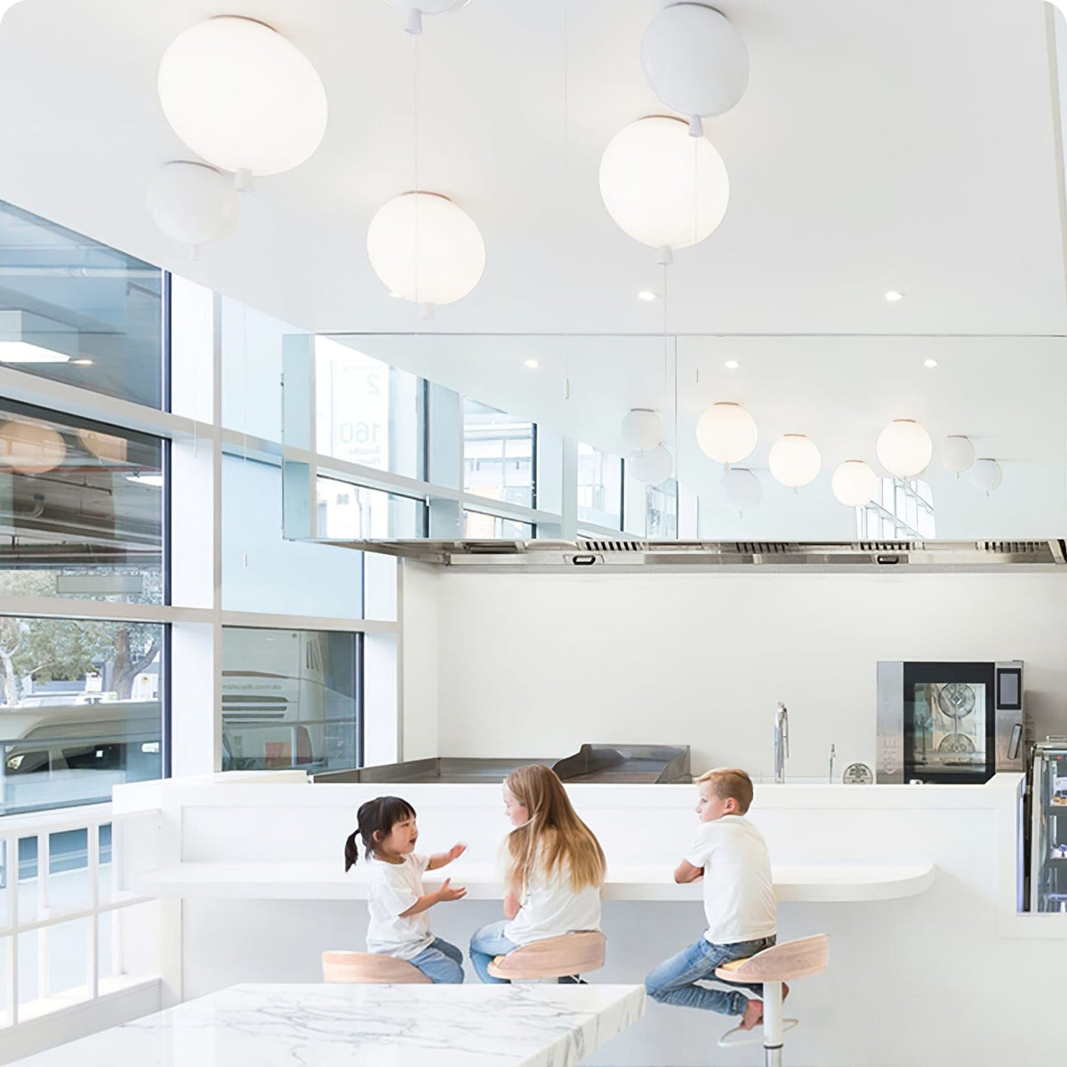 Balloon Flush Mount Ceiling Light with Glossy Acrylic Shade for Kids Room