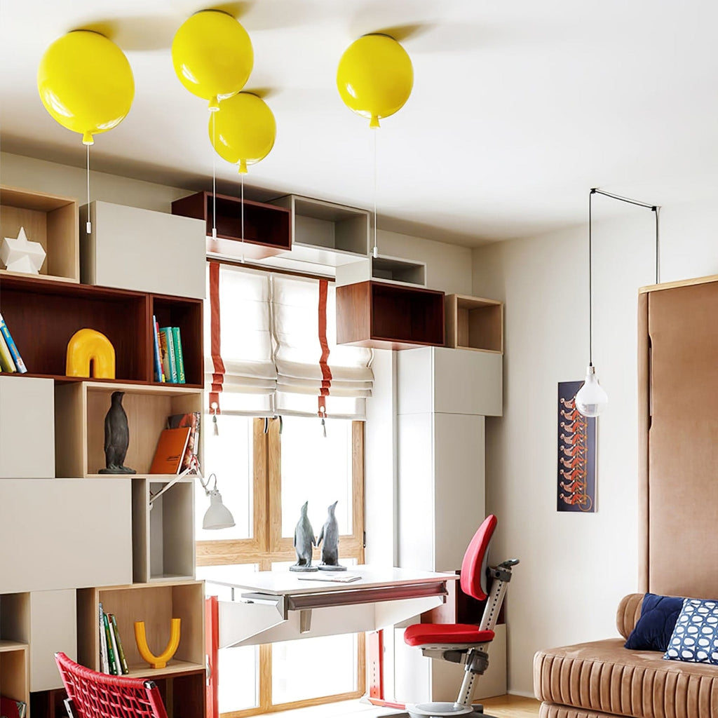 Balloon Flush Mount Ceiling Light with Glossy Acrylic Shade for Kids Room
