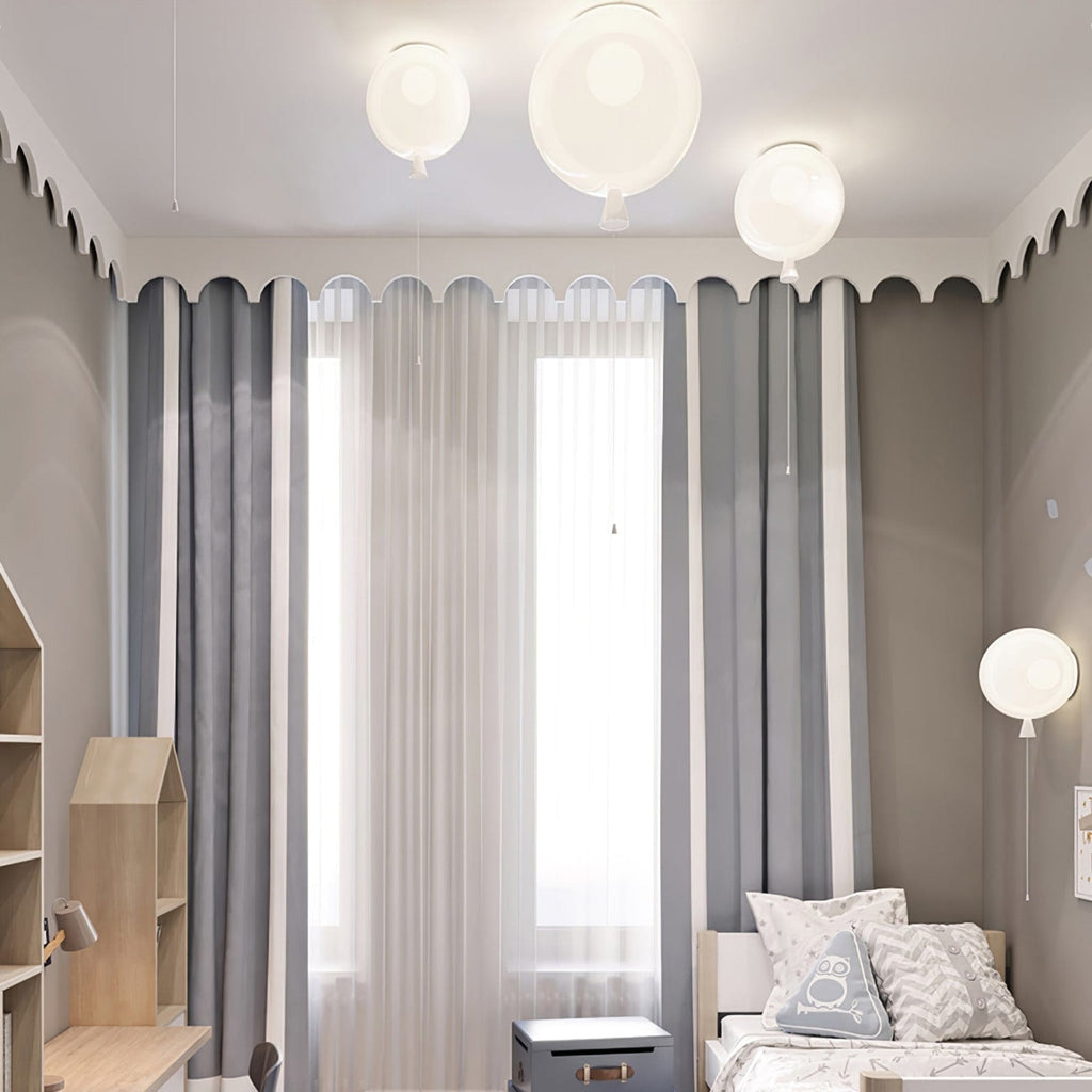 Balloon Flush Mount Ceiling Light with Glossy Acrylic Shade for Kids Room