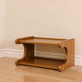Bamboo Shoe Rack with Curved Side Panels and Open Tiered Shelves for Entryway