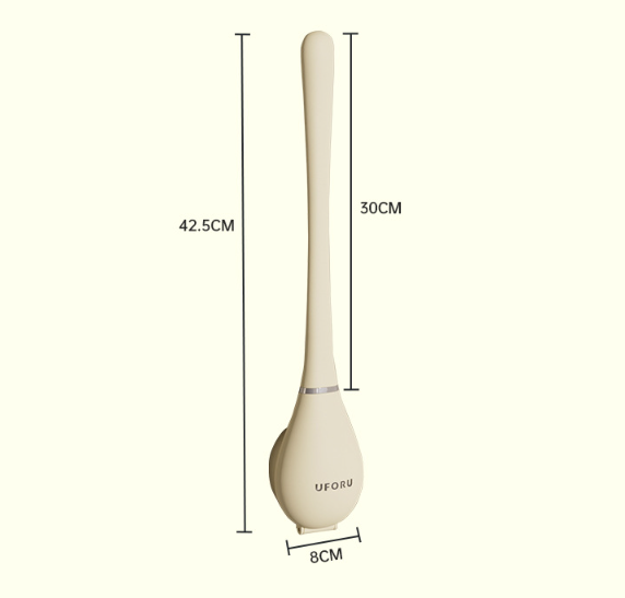 Silicone Toilet Brush with Wall Mounted Holder Flexible Flat Head Bathroom Cleaning Brush Set