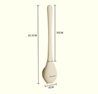 Silicone Toilet Brush with Wall Mounted Holder Flexible Flat Head Bathroom Cleaning Brush Set